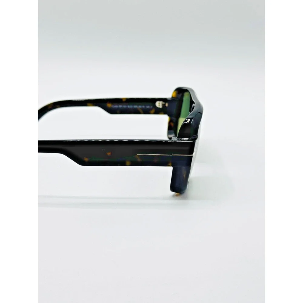 Tom Ford Sunglasses Turner FT1101 52N Dark Havana Square Frame Green Lens 58mm